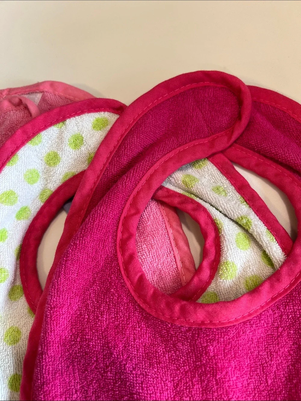 13 Assorted Pink & Pastel Baby Bibs - Colorful Terry Bibs, bamboo and cotton